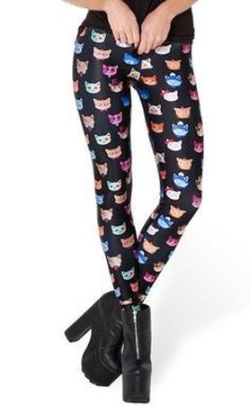 Cool Cat Print Graphic Leggings