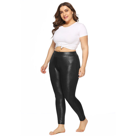 Women's Gold Glittering Metallic Leggings