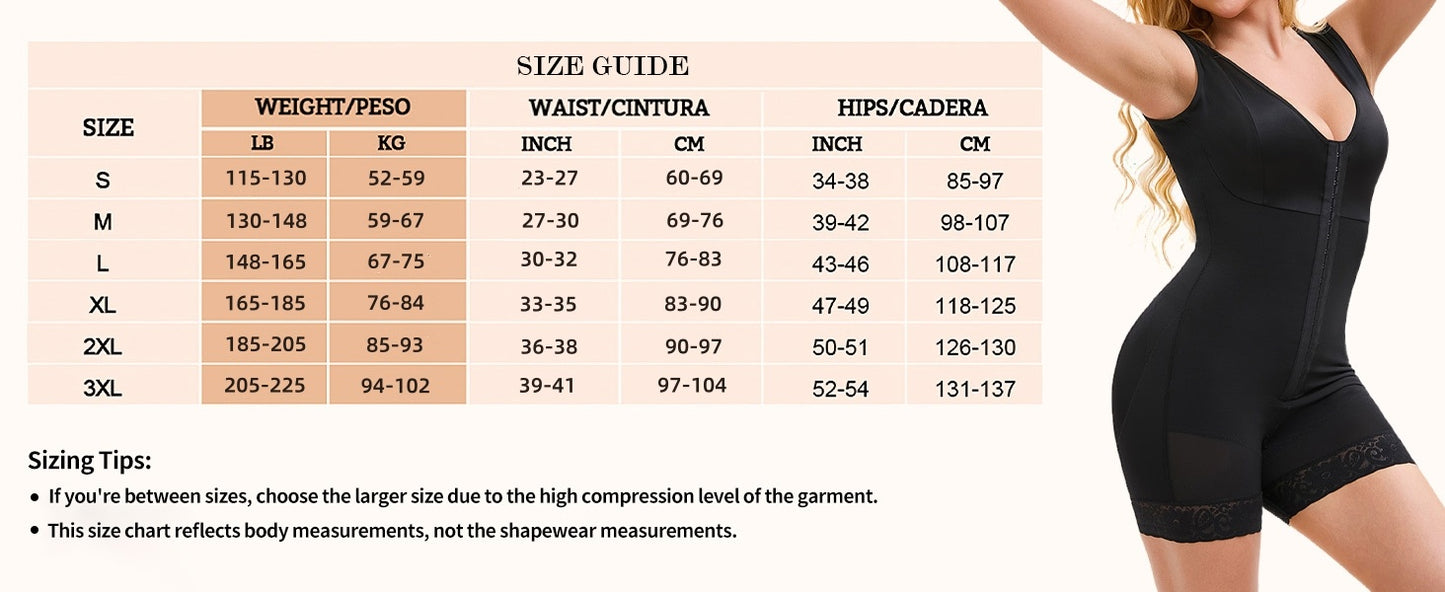 Elegant Zipper-Crotch Compression Bodysuit for Women